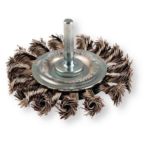 Brosse rotative fils acier torsadés Ø 75mm tige de 6mm